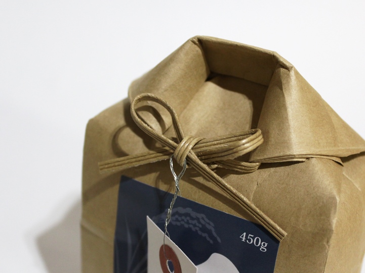 実例 マルタカのワイヤー付きクラフト角底袋を使ったお米のパッケージ パケログ
